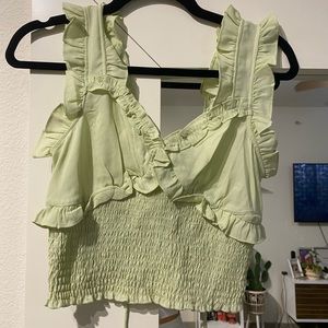 TOPSHOP mint green crop top